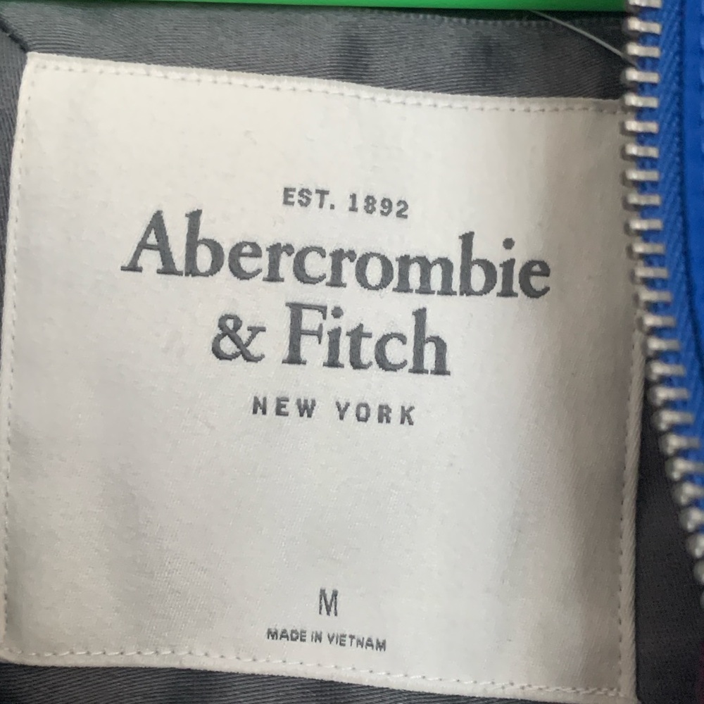NWT Abercrombie & Fitch Blue Hooded Utility Jacket Women’s Medium Zip Coat - Picture 7 of 16